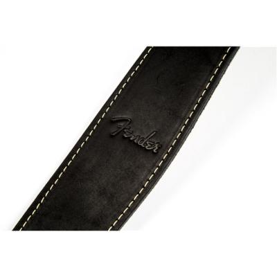 Fender フェンダー Ball Glove Leather Strap Black 2.5' ギターストラップ ロゴ部