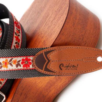 Righton! STRAPS SURF HAWAII BLACK ギター・ベース・ウクレレストラップ アコギボディバックとエンドタブ