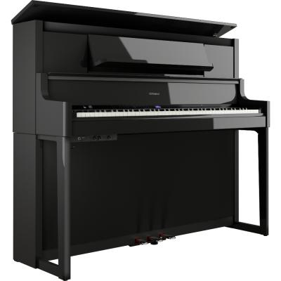 【組立設置無料サービス中】 ROLAND ローランド LX-9-PES 電子ピアノ 高低自在椅子付き ブラック 黒塗鏡面 アングル画像