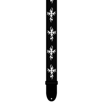 Perri’s ペリーズ LPCP-7023 2インチ Polyester B&W CROSS ギターストラップ