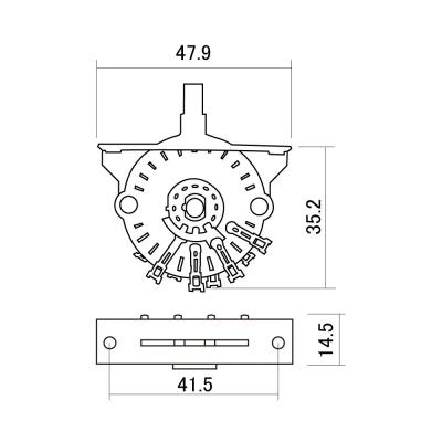 SCUD スカッド ULS-O3W 3way Oak レバースイッチ サイズ図画像