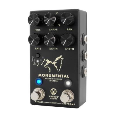 WALRUS AUDIO ウォルラスオーディオ WAL-MONUME #BK Monumental Harmonic Stereo Tremolo BLACK トレモロ ギターエフェクター ブラック 右斜めアングル画像