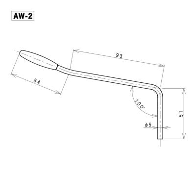 ゴトー GOTOH AW-2 B ブラック トレモロアーム サイズ図画像