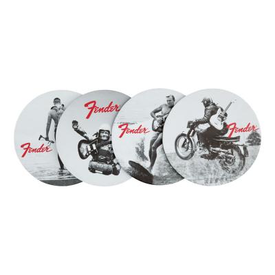 Fender フェンダー Vintage Ads 4-Pk Coaster Set Black and White コースターセット