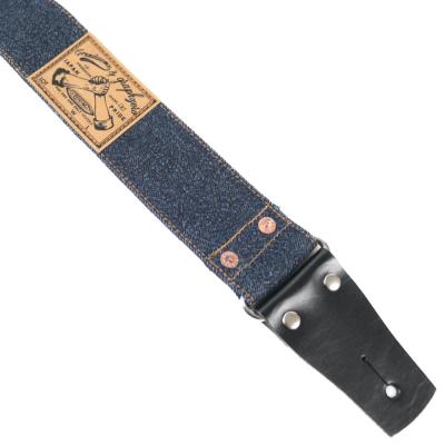 ギターストラップ Grande uomo グランデウオモ ペイズリー柄 デニム ギター ベース ストラップ