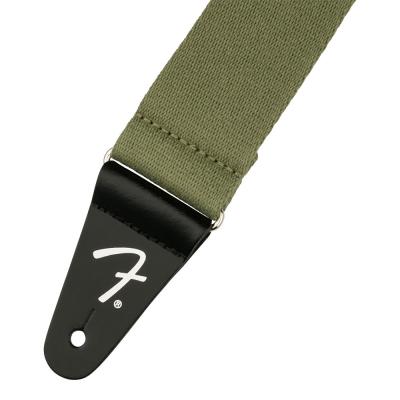 Fender フェンダー Supersoft Strap Olive 2' ギターストラップ Fender Fロゴ入りレザーコーン