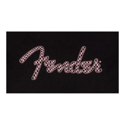 Fender フェンダー Spaghetti Logo Wavy Checker Tee Pink Checker XLサイズ Tシャツ 半袖 ロゴ部