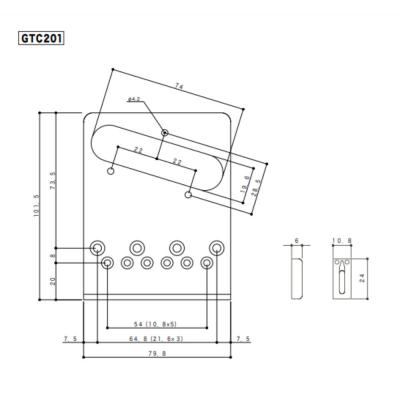 ゴトー GOTOH GTC201-GG TLタイプ用ブリッジ ゴールド サイズ詳細