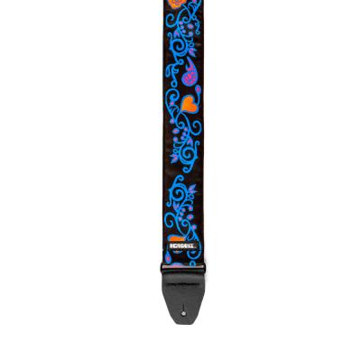 JIM DUNLOP ジムダンロップ JH24 Jimi Hendrix Monterey Blacklight Strap BLUE ギターストラップ サブ画像2
