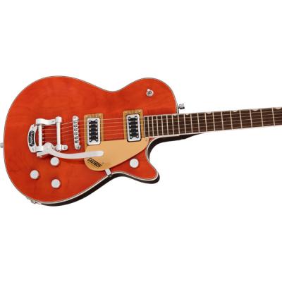 GRETSCH グレッチ G5230T Electromatic Jet FT Single-Cut with Bigsby Orange Stain エレキギター ボディ斜めアングル画像