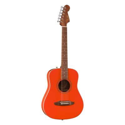 Fender フェンダー California Standard Redondo Mini with Bag Fiesta Red アコースティックギター 斜めアングル画像