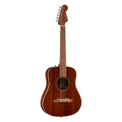 Fender フェンダー California Standard Redondo Mini with Bag Natural Sapele アコースティックギター 斜めアングル画像