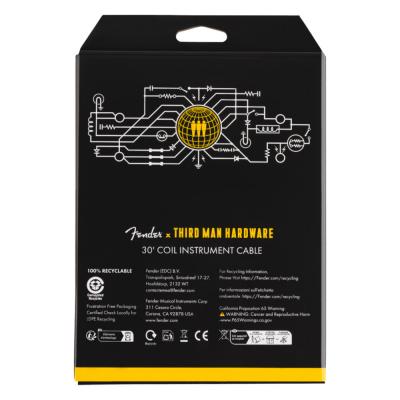 Fender フェンダー Fender x Third Man Hardware Yellow 30ft Coil Cable 約9.1m カールコード ギターケーブル パッケージ裏画像
