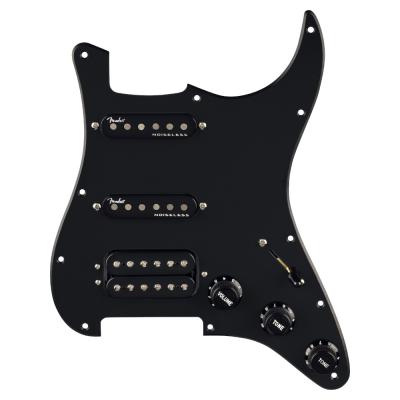 Fender フェンダー Pre-Wired Strat Pickguard Quadra Tap/Ultra Noiseless HSS Black 11 Hole PG 配線済みピックアップセット