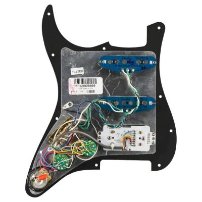 Fender フェンダー Pre-Wired Strat Pickguard Quadra Tap/Ultra Noiseless HSS Black 11 Hole PG 配線済みピックアップセット 配線面画像