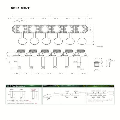 ゴトー GOTOH SD91-MG-T-05M-L6-Gold ギター用ペグ サイズ詳細