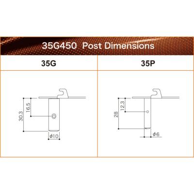 ゴトー GOTOH 35G450N-Nickel クラシックギター用ペグ サイズ詳細