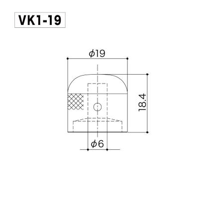 ゴトー GOTOH VK1-19C ノブ ギターパーツ クローム サイズ詳細