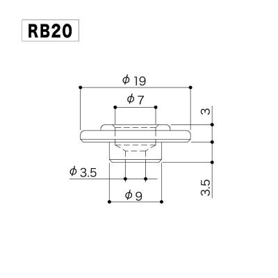 ゴトー GOTOH RB20N ベース用 ストリングリテイナー ニッケル サイズ詳細