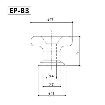 ゴトー GOTOH EP-B3N ストラップピン エンドピン ラージタイプ ニッケル サイズ詳細