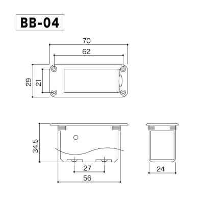 ゴトー GOTOH BB-04 バッテリーボックス 9V電池用 サイズ詳細