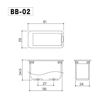 ゴトー GOTOH BB-02 バッテリーボックス 9V電池用 サイズ詳細