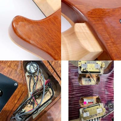 【中古】 エレキギター PRS Custom 24 Floyd Rose 10Top Violet Flame Maple Neck 2014年製 Paul Reed Smith カスタム24 フロイドローズ メイプルネック ポールリードスミス 白濁、キャビティ内