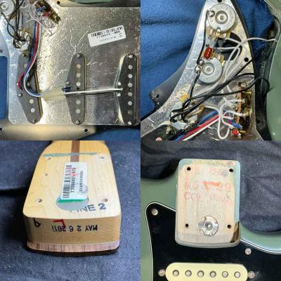 【中古】 エレキギター Fender American Professional Stratocaster Rosewood Fingerboard Antique Olive 2017年製 フェンダー アメリカンプロフェッショナルストラトキャスター 内部