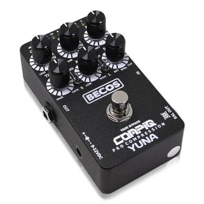 BECOS ベコス CompIQ YUNA Pro Compressor with DITOS コンプレッサー ギターエフェクター ベースエフェクター 斜めアングル画像