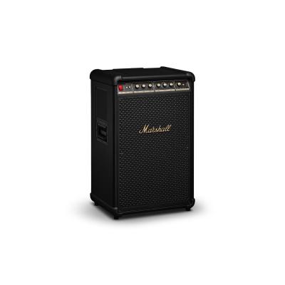 MARSHALL マーシャル Bromley 750 Black and Brass ワイヤレスパーティースピーカー ポータブルスピーカー 左斜めアングル画像
