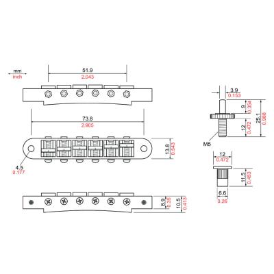 TonePros T3BP-SG Standard Tuneomatic サテンゴールド ギター用ブリッジ 解説