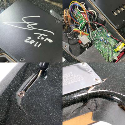 【中古】 エレキギター MUSIC MAN LUKE Black Sparkle Mod. Sustainer搭載 2002年製 ルカサーサイン入り Steve Lukather Signature ミュージックマン ルーク スティーブ・ルカサーモデル サイン、内部、傷