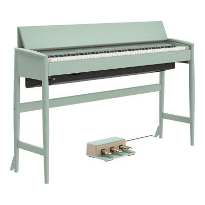【組立設置無料サービス中】 ROLAND KF-20-KG 電子ピアノ ピアノ椅子付き セラドグリーン KIYOLAシリーズ カリモク家具製キャビネット 全体