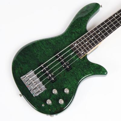 【中古】Crews Maniac Sound クルーズ マニアックサウンド GTN 5 Burl. JJ See-throught green 2008年製 5弦エレキベース ボディトップ