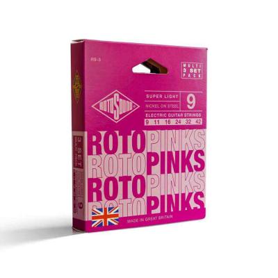 【3セットパック】 ROTOSOUND ロトサウンド Roto Pinks 3Set R9-3 9-42 エレキギター弦