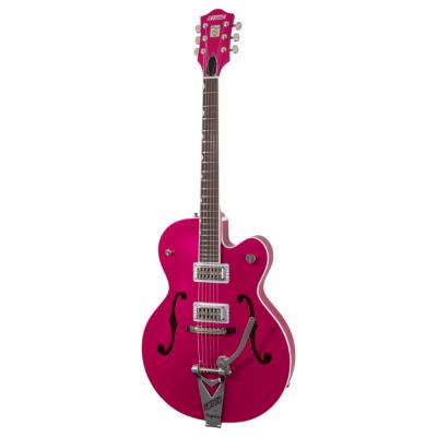 GRETSCH グレッチ G6120T-HR Brian Setzer Signature Hot Rod Hollow Body with Bigsby Candy Magenta エレキギター フルアコ 斜めアングル画像