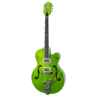 GRETSCH グレッチ G6120T-HR Brian Setzer Signature Hot Rod Hollow Body with Bigsby Extreme Coolant Green Sparkle エレキギター 左斜めアングル画像