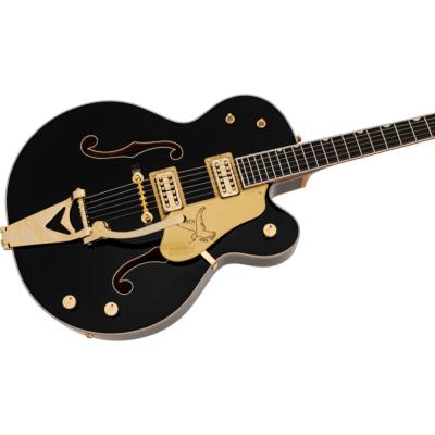 GRETSCH グレッチ G6136T-59 Vintage Select Limited Edition ’59 Falcon Hollow Body with Bigsby Black エレキギター フルアコ ボディ斜めアングル画像