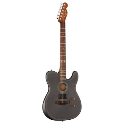 Fender フェンダー FSR Acoustasonic Standard Telecaster Charcoal Frost Metallic エレクトリックアコースティックギター 斜めアングル画像
