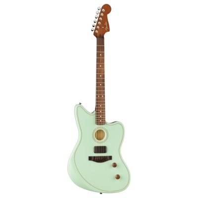 Fender フェンダー FSR Acoustasonic Standard Jazzmaster Surf Green エレクトリックアコースティックギター 斜めアングル画像