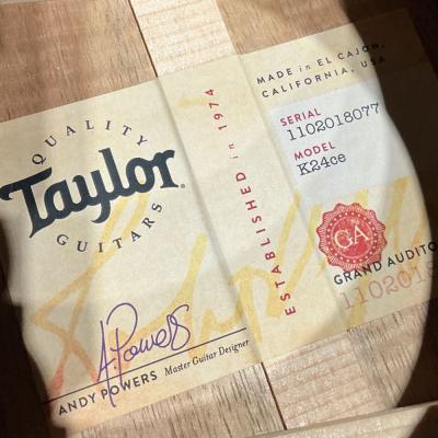 【中古】 アコースティックギター Taylor K24ce V-Class 2018年製 オールハワイアンコア単板ボディー ラベル