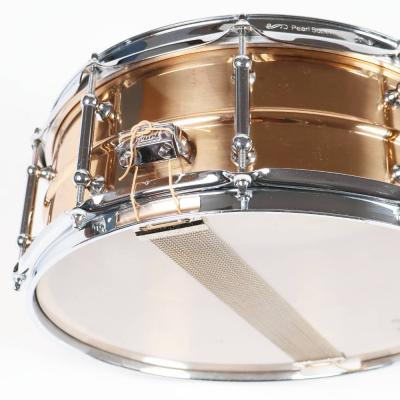 【中古】 スネアドラム パール Pearl SensiTone Bronze Custom Alloy 14x5 ブロンズシェル ストレイナー 2