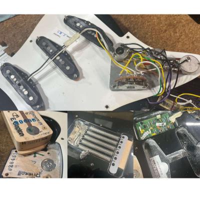 【中古】 エレキギター Fender Eric Clapton Stratocaster Maple Fingerboard Black 2012年製 Vintage Noiselessピックアップ搭載 フェンダー エリック・クラプトンモデル ブラッキー ボディ内部