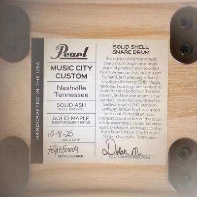 Pearl パール USA MUSIC CITY CUSTOM MCCA1465S/C Solid Ash Shell 14x6.5 Rich Corinthian Ash スネアドラム 詳細画像