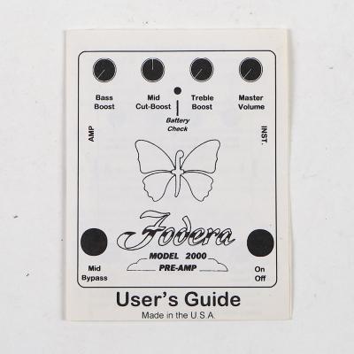 【中古】Fodera フォデラ MODEL 2000 PRE-AMP ベース用プリアンプ ベースエフェクター 付属品
