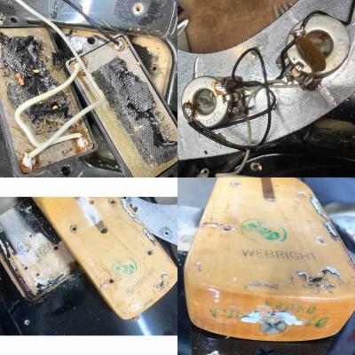 【中古】 Fender USA フェンダー PRECISION BASS フレットレス 1980年製 70年代ネック Black プレシジョンベース エレキベース 内部