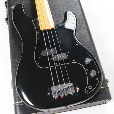 【中古】 Fender USA フェンダー PRECISION BASS フレットレス 1980年製 70年代ネック Black プレシジョンベース エレキベース ボディ画像