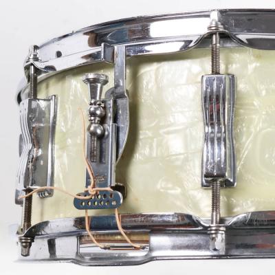 【中古】 スネアドラム ラディック Ludwig 908P Jazz Festival WHITE MARINE PEARL ストレイナー