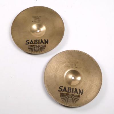 【中古】ハイハットシンバル 2枚セット セイビアン SABIAN AA REGULAR HATS 2枚セット 14インチ 白抜きロゴ 1980s 裏面画像