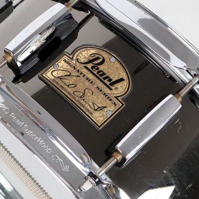 【中古】 チャドスミス シグネチャー スネアドラム パール Pearl CS1450 Chad Smith Signature 14×5 ロゴ画像